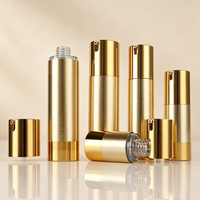 Flacon pompe sans air en plastique AS de luxe 15ml 30ml 50ml pour emballage de lotion et sérum cosmétique, fournisseur OEM ODM