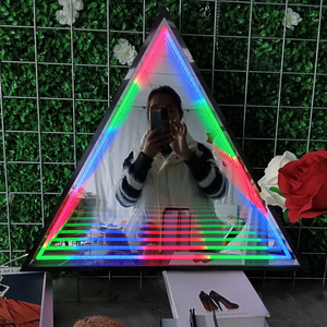 Tùy chỉnh vô hạn gương Logo 3D Neon dấu hiệu RGB LED vuông vòng gương Acrylic các doanh nghiệp neon ánh sáng Vực Thẳm Gương trang trí nội thất - Product Image 3