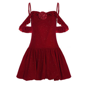 Elegante y Chic Vestido Camisero sin Mangas con Hombros Descubiertos, Estampado Floral Digital y Volantes Naturales - Product Image 5