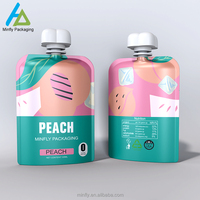 Minfly support de boisson en plastique réutilisable personnalisé impression numérique liquide Doypack sac de poche à bec pour jus de fruits chewing-gum lait