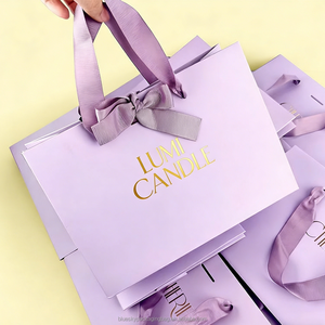 Sacs en papier fantaisie personnalisés en gros pour bougies, avec logo, sacs d'emballage en papier d'art pour magasins de bougies, sacs de courses avec votre logo - Product Image 2