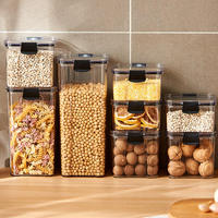 Conteneur de stockage de nourriture en plastique hermétique transparent réfrigérateur de cuisine transparent pot de nourriture pot boîtes de conserve boîtes de rangement et bacs