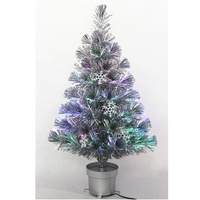 Arbre de table à couleurs changeantes, sapin de noël en Fiber optique, feux d'artifice argentés, arbre de noël
