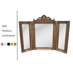 Tocador de Resina Blanca con <span class=keywords><strong>Espejo</strong></span> <span class=keywords><strong>Triple</strong></span> Plegable, Estilo Shabby Chic Francés, Juego de Muebles para Dormitorio, Espejos - Product Image 3