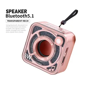 Best-Selling Custom Featured Sound Effects DW12 Transparent Mecha Wireless Speaker For Home Bedroom Ornament