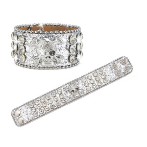 NUEVO Western Bling Hot Girl Fashion Bracelet Diamond Sequins Skull Belt Venta al por mayor BB <span class=keywords><strong>Simon</strong></span> Belt Diamond Bracelet Factory - Product Image 6