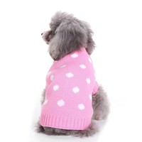 Pull en tricot pour animaux de compagnie, motif cœur rouge, col roulé, vêtements d'hiver pour chien, pull doux et chaud pour Teddy, Poodle, chat, OEM ODM disponible