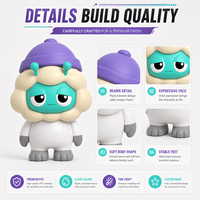 Figura de Juguete Personalizada de Monstruo con Gorro Morado, Rostro Expresivo, Lindo Extraterrestre, Figura de Vinilo Suave