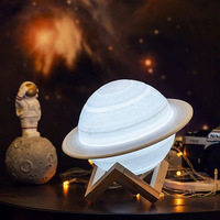 Lampe Saturne LED d'ambiance avec minuterie, Lampe Lune RGB, Lampe étoile tactile, intensité réglable, alimentation USB, Cadeaux d'anniversaire et de Noël