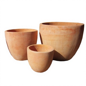 Pot de fleurs en terre cuite fait main, écologique, avec trou de drainage, pour plantes, décoration de sol et de jardin domestique, vente en gros - Product Image 1
