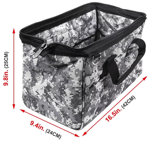 Sac à outils large et résistant de 16 pouces, sac fourre-tout de rangement à fermeture éclair camouflage avec poignée rembourrée, bandoulière réglable - Product Image 4