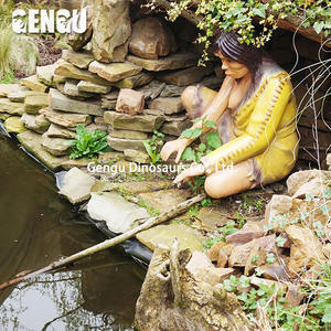 Parque acuático decorativo primitivo hombre estatua interior impermeable Metal centros comerciales aeropuertos guarderías escuelas - Product Image 1