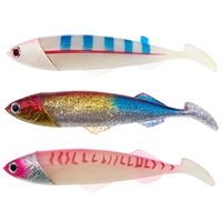 Vente en gros de leurre souple en PVC à tête plombée lumineuse de 26cm pour poissons d'eau salée brochet pour la pêche en mer maquereau espagnol carpe rivières lacs