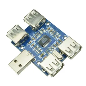 Placa de expansão, dc 5v hub usb usb2.0 usb divisor hub concentrador 4 fêmea módulo de placa de expansão quatro interface usb