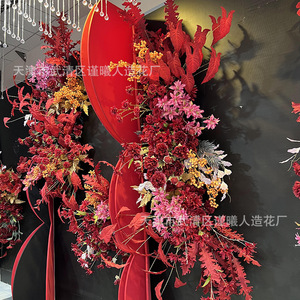 จินซี ชุดดอกไม้ประดิษฐ์สไตล์จีนสีแดง ขนาด 30 ซม.-100 ซม. สำหรับตกแต่งงานแต่งงาน - Product Image 3