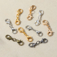 Connecteurs de porte-clés à fermoir mousqueton double tête en alliage de zinc électroplaqué, accessoires de bijoux DIY - Ornement pour collier et bracelet