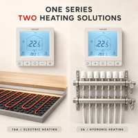 Termostato Digital Inteligente para Calefacción por Suelo Radiante, WiFi, Tuya, 230V, 16A, 3A, Programable Semanalmente