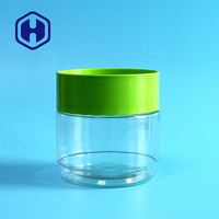 Vente en gros de pots en plastique PET ronds de 438 ml sans BPA, empilables, avec couvercle anti-fuite, de qualité alimentaire, pour la conservation des aliments en conserve, des collations, des bonbons, des biscuits