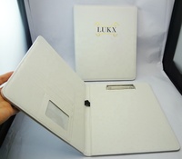 Portafolios de Cuero PU Personalizado de Doble Cara, Carpeta con Clip A4, Bloc de Escritura de Oficina, Portapapeles con Bolsillo de Almacenamiento