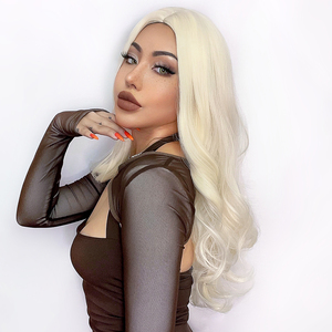 Ainizi 24''' Body Wavy Synthetic <strong>Wigs</strong> 613 Blonde <strong>Wig</strong> for Women Natural Cosplay Party <strong>Lolita</strong> Daily Hair <strong>Wig</strong> - Product Image 4