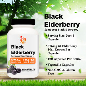 Capsules de sureau noir à marque privée OEM pour le bien-être général et le soutien immunitaire, 575 mg, complément alimentaire à base de sureau - Product Image 3