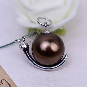 Pendentif escargot en argent S925 fait main Wenchi, accessoire DIY pour femme, base creuse en perle baroque, style européen et américain, taille 3 mm - Product Image 4