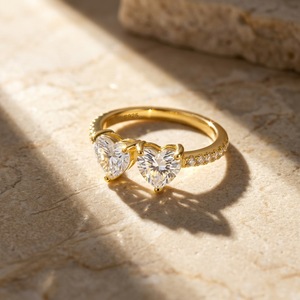 Romantico Set di Gioielli in Argento S925 con Moissanite a Forma di Cuore, Regalo Promessa Sentimentale per Coppie, Gioielli per Anniversario - Product Image 4