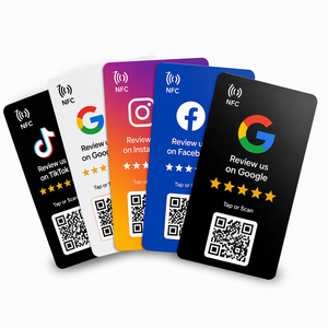 Tarjeta de reseñas de <span class=keywords><strong>Google</strong></span> de plástico programable con código QR, chip NFC, resistente al agua, 13.56MHz, control de acceso - Product Image 3