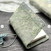 Carnet personnalisé en dentelle papillon, couverture en tissu vintage, rechargeable, A5 A6 A7, cadeau pour fille