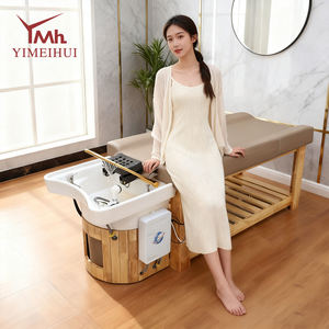 Cadre en bois bassin en céramique japonais cheveux Spa shampooing lit avec thérapie pour Salon de beauté salon de coiffure - Product Image 1