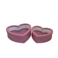 Boîte cadeau en PVC en forme de cœur avec fenêtre, motif floral, pour la Saint-Valentin et la Fête des Mères