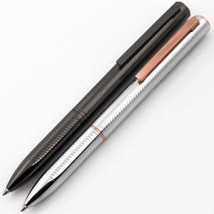 Stylo à bille gravé en métal canon de fusil foncé - Product Image 1