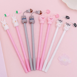 Korean Creative Cartoon Cute Pet Cat Pig <strong>Rabbit</strong> Hamster Kawaii Gel <strong>Pen</strong> Black Blue Customized Ningbo Plastic Promotional <strong>Pen</strong> - Product Image 2