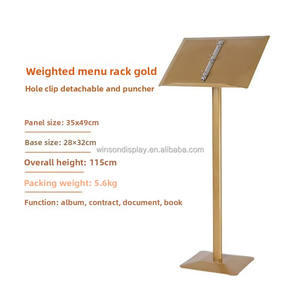 Présentoir vertical pour pages de menu de <span class=keywords><strong>restaurant</strong></span> et présentoir rabattable pour affiches individuelles de la brochure - Product Image 3