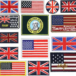 アメリカで縫うカスタムアイアンオーストラリア系アメリカ人ミニパッチ刺繍された国の鉄の旗パッチ布用