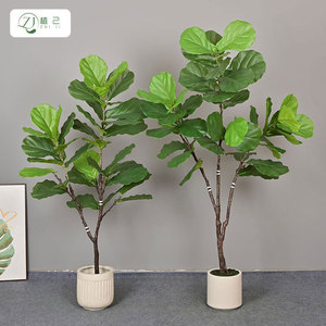 Plante artificielle Zhi Ji Ficus lyrata 210 cm de haut, simulation réaliste, décoration intérieure au sol - Product Image 4