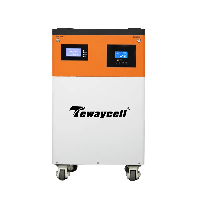 Tewaycell off-grid 5KW invertör ile 51.2V 5KW 5KWh hepsi bir ESS kamp 110v 220v güneş taşınabilir güç istasyonu