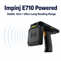 Lecteur RFID UHF portable Android 12 Impinj E710 avec scanner de codes-barres 2D, terminal robuste pour la gestion des stocks d'entrepôt