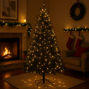Sapin de Noël artificiel en cèdre Douglas de 7,5 pieds avec 500 LED blancs chauds pré-éclairées, réaliste, pour intérieur - Product Image 2