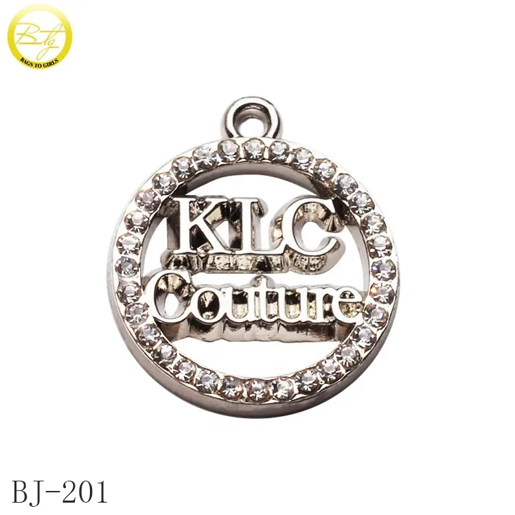 Name Pendant Fashion Women Metal Jewelry Charms Customized Hollow Silver Logo Crystal Pendant For Necklace