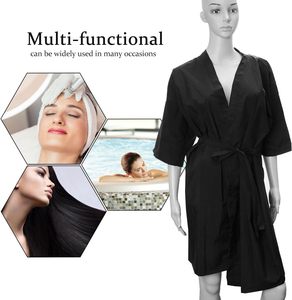 Kimono/Grembiule Professionale Nero con Maniche e Logo Personalizzato per Barbieri, Saloni di Bellezza e Clienti Spa - Accappatoi per <span class=keywords><strong>Parrucchieri</strong></span> - Product Image 5
