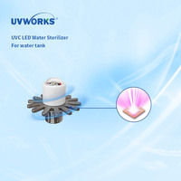 Stérilisateur à LED UVC UVWORKS à dissipation thermique, haute puissance, réduction de 99,99 % des bactéries, pour réservoir d'eau de 50 à 200 L.