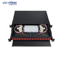 Panneau de brassage optique coulissant sur rail DIN 24 ports 1U 19 pouces pour extérieur, 24 fibres, pour montage en rack ODF, dispositif de communication par fibre optique