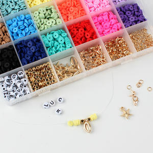 <span class=keywords><strong>Kit</strong></span> de bijoux, perles rondes en argile, pièces d'espacement de 6mm, <span class=keywords><strong>Fimo</strong></span> Heishi, perles plates en argile polymère pour la fabrication de bracelets, 3600 pièces - Product Image 2