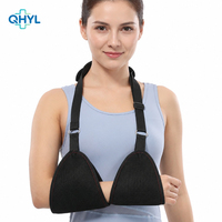Attelle de bras réglable noire respirante pour thérapie physique, orthèse de fixation du coude et du bras, soutien de l'épaule pour fracture articulaire