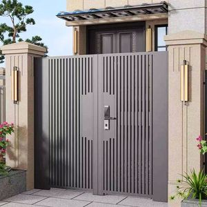 <span class=keywords><strong>Portail</strong></span> moderne en aluminium revêtu, clôture de jardin, entrée principale, design de <span class=keywords><strong>portail</strong></span>, style à ouverture automatique, villa, écologique, modélisation 3D - Product Image 4