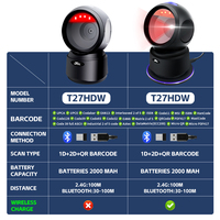 Escáner de Código de Barras Manos Libres JR Serie T27, Plataforma con Conexión Bluetooth 5.0, Lector de Pantalla, Papel y QR, Dispositivo para Contador de Boletos y Terminal
