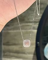 Collar de Lujo para Mujer con Colgante de Constelación Chapado en Platino Grueso Dorado, Diamante Rosa de Corte Radiante con Microincrustaciones, Tendencia de Última Generación