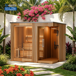 Sauna de Vapor de Madera para Exterior, Venta Directa de Fábrica, La Mejor Sauna Exterior con <span class=keywords><strong>Ducha</strong></span> - Product Image 1