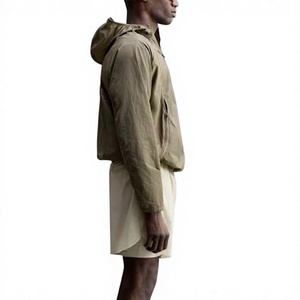 <b>Men's</b> Hooded Solid Color <b>Lightweight</b> Polyester Knitted <b>Jacket</b> Casual Spring Outerwear Breathable Outer wear Set - Product Image 4